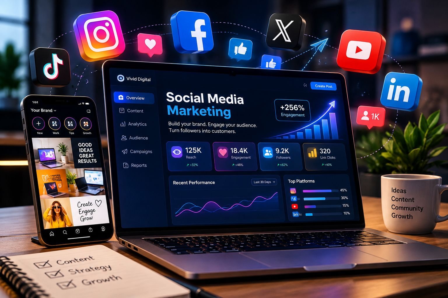 Social media marketing and content